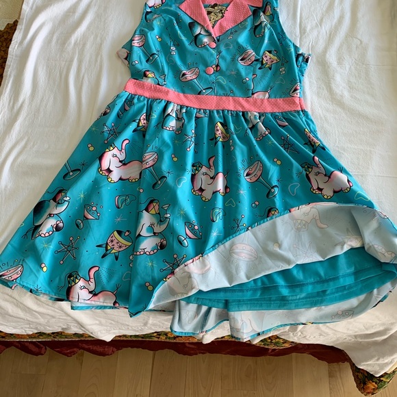 SOURPUSS Dress Pink Elephants on Parade, Size XL - Picture 7 of 10